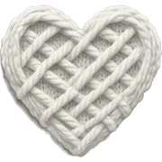 white cable knit heart sticker