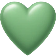 Sage green heart sticker