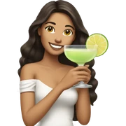 Brunette holding margarita smiling  sticker