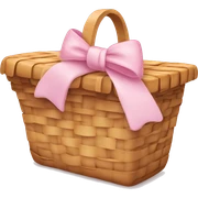 Picnic  basket in light pink bow sticker