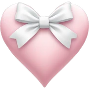 Pastel pink heart with white bow sticker