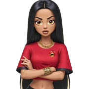 dark beauty in red crop top sticker
