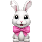 bunny with pink bow sticker