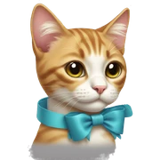 Cat wearing bow sticker