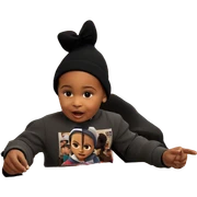 girl in beanie at table sticker