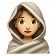 girl with brown hair in a blanket sticker