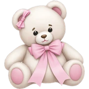 teddy bear with pink bow sticker