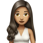 Brunette girl long hair with a martini sticker