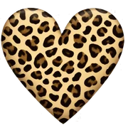Leopard printed heart sticker