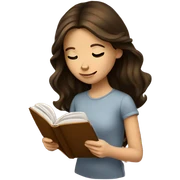 Brunette girl reading a book sticker
