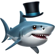 Shark with a top hat sticker