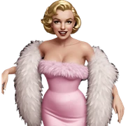 glamorous girl in feather boa sticker