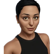 smiling girl with short black hair sticker