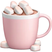 Light Pink mug of hot chocolate with marshmallows  sticker