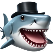 Shark with a top hat sticker