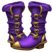 Realistic isolated royal purple elf boots with bells. sticker