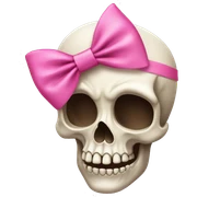 Skull with a pink bow sticker