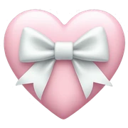 Pastel pink heart with white bow sticker