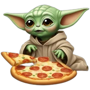 Baby yoda eating pizza sticker