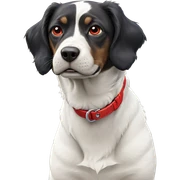 realistic dog with red collar sticker