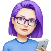 female, wearing blue shirt sticker