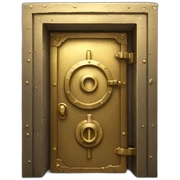 gold and iron vault door sticker