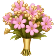 Gold Bouquet with pink flowers sticker