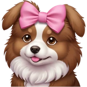 Dog with a pink bow sticker