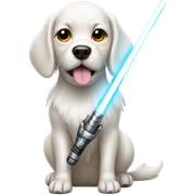 Dog with light saber sticker