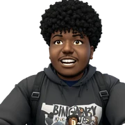 afro boy with backpack sticker