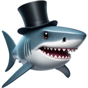 Shark with a top hat sticker
