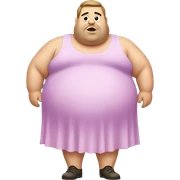Fat man with dress sticker