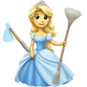 Cinderella is cleaning up sticker