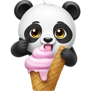 Panda eating ice cream sticker