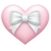 Pastel pink heart with white bow sticker