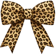 Leopard print bow sticker