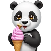 Panda eating ice cream sticker