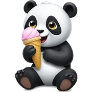 Panda eating ice cream sticker