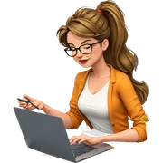 smiling girl with glasses sticker