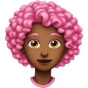 Pink heart with curly hair sticker