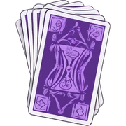 purple tarot playing card stack sticker