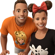smiling girl with boys sticker