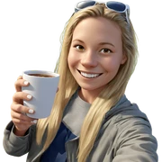smiling girl with cup outdoors sticker