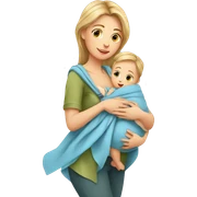 European Babywearing mom with baby and wrap sticker