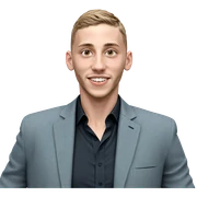 smiling boy in black shirt sticker