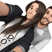 smiling couple selfie moment sticker