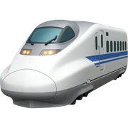 A long long train emoji from an Japanese highspeed train sticker