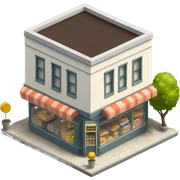 shop and flats isometric sticker