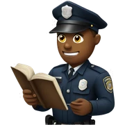 police reading book sticker