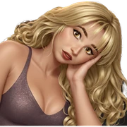 blonde girl in elegant dress sticker
